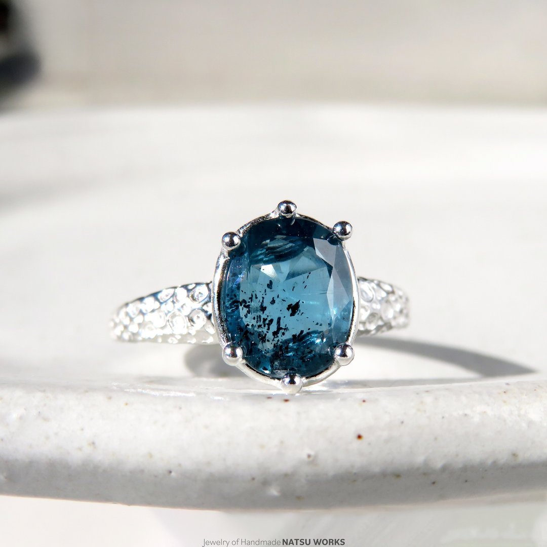 莫氏蓝晶石戒指 / blue Moss Kyanite Ring 233 - 戒指 - 宝石 蓝色