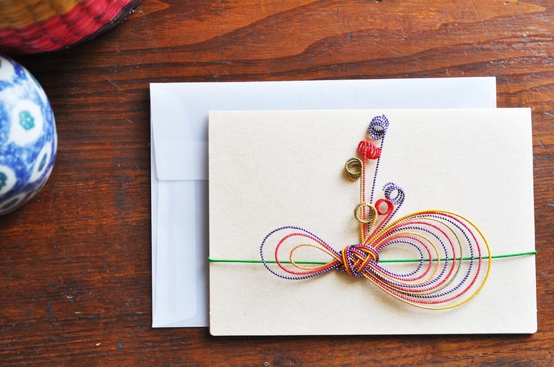 Greeting card　- Ribbon - 8 - 卡片/明信片 - 纸 卡其色
