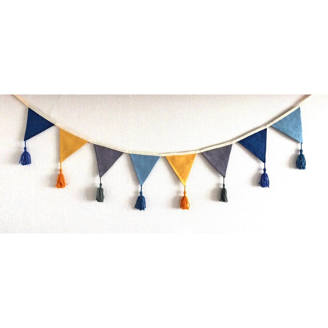 Natural Linen Flag Bunting Banner, Linen Bunting, Fabric Flag Garland - 墙贴/壁贴 - 亚麻 多色