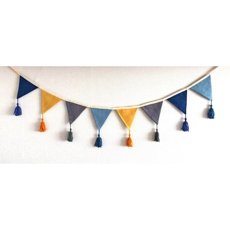 Natural Linen Flag Bunting Banner, Linen Bunting, Fabric Flag Garland - 墙贴/壁贴 - 亚麻 多色