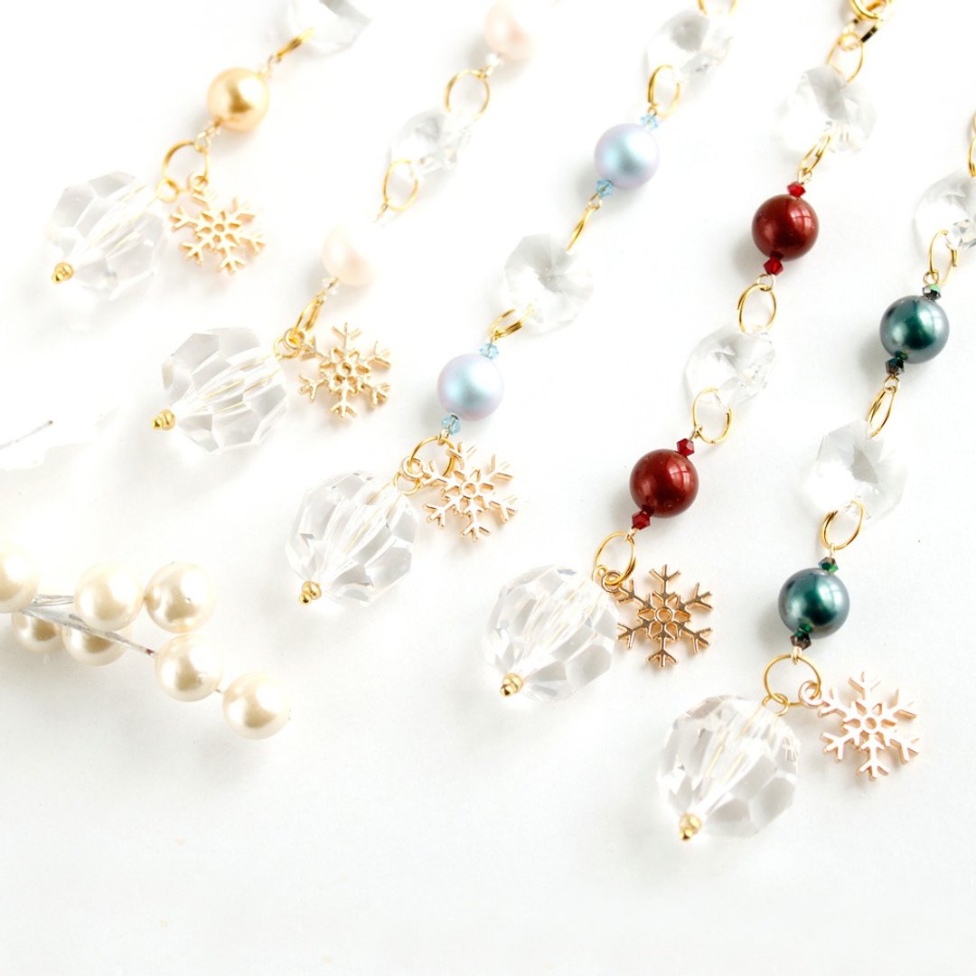 Snowflake and pearl suncatcher Swarovski crystal used - 摆饰 - 玻璃 透明