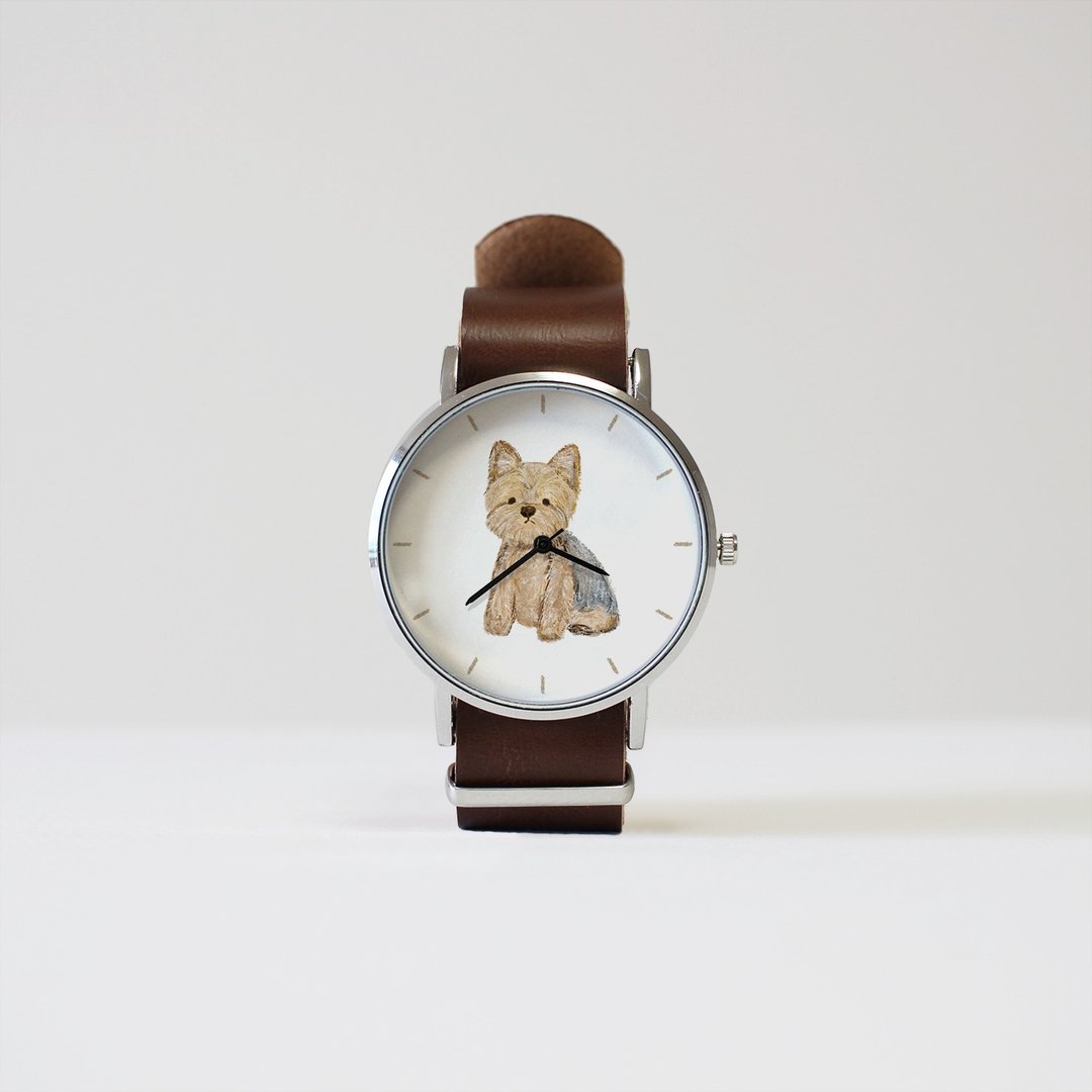 yorkshire terrier watch - 女表 - 其他金属 咖啡色