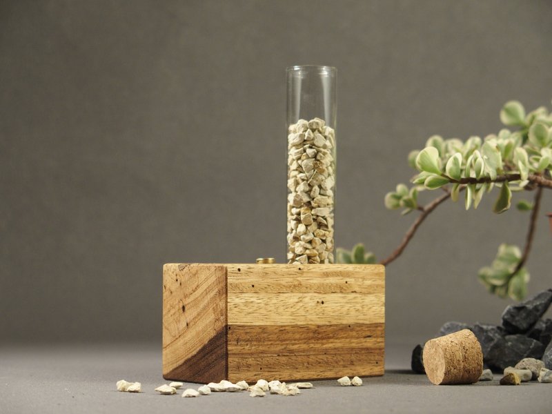 岩选- 乌金木 单管2号.植栽.花器.笔座 - 笔筒/笔座 - 木头 咖啡色