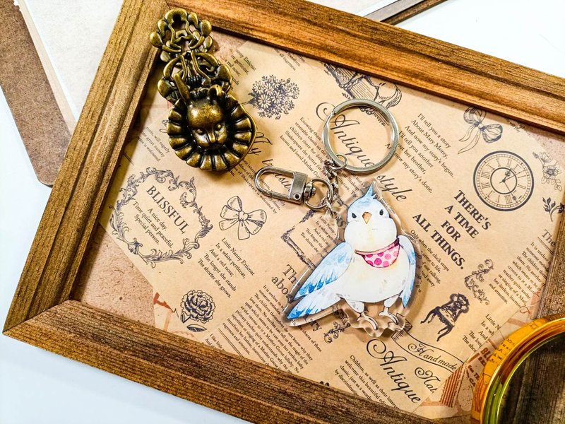KR522可愛吊飾cute pendant_鸚鵡parrot.J/ 晶透吊飾_鑰匙圈 - 钥匙链/钥匙包 - 塑料 多色