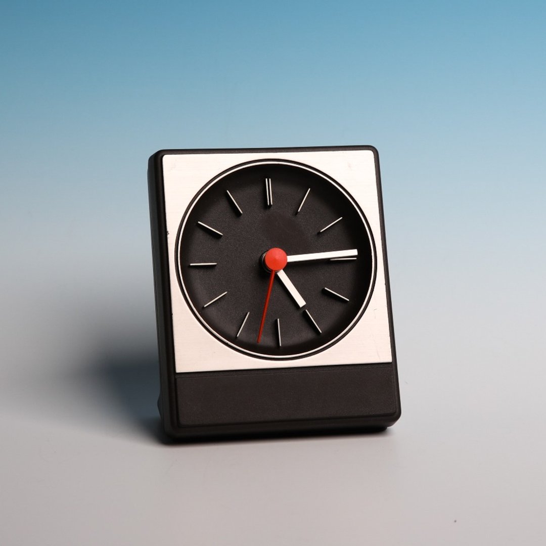 桑惠商号 1970s 德国制造 Vintage Clock 经典极简斜角古董立钟 - 时钟/闹钟 - 塑料 灰色