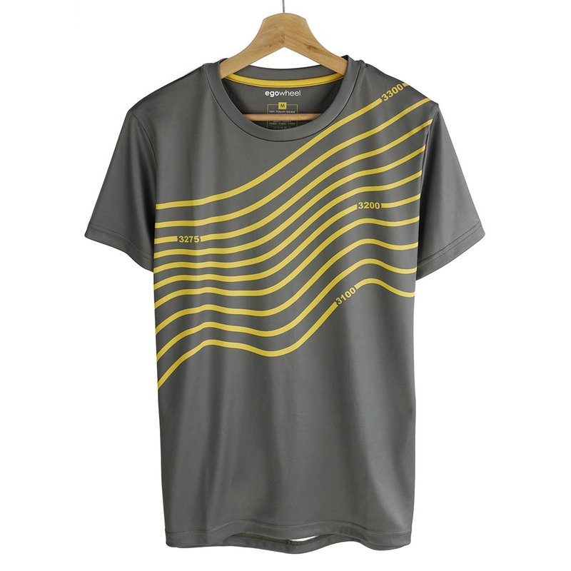 Cycling T-shirt (等高线) 满足平日与骑车穿着的休闲车衣 - 男装上衣/T 恤 - 聚酯纤维 灰色