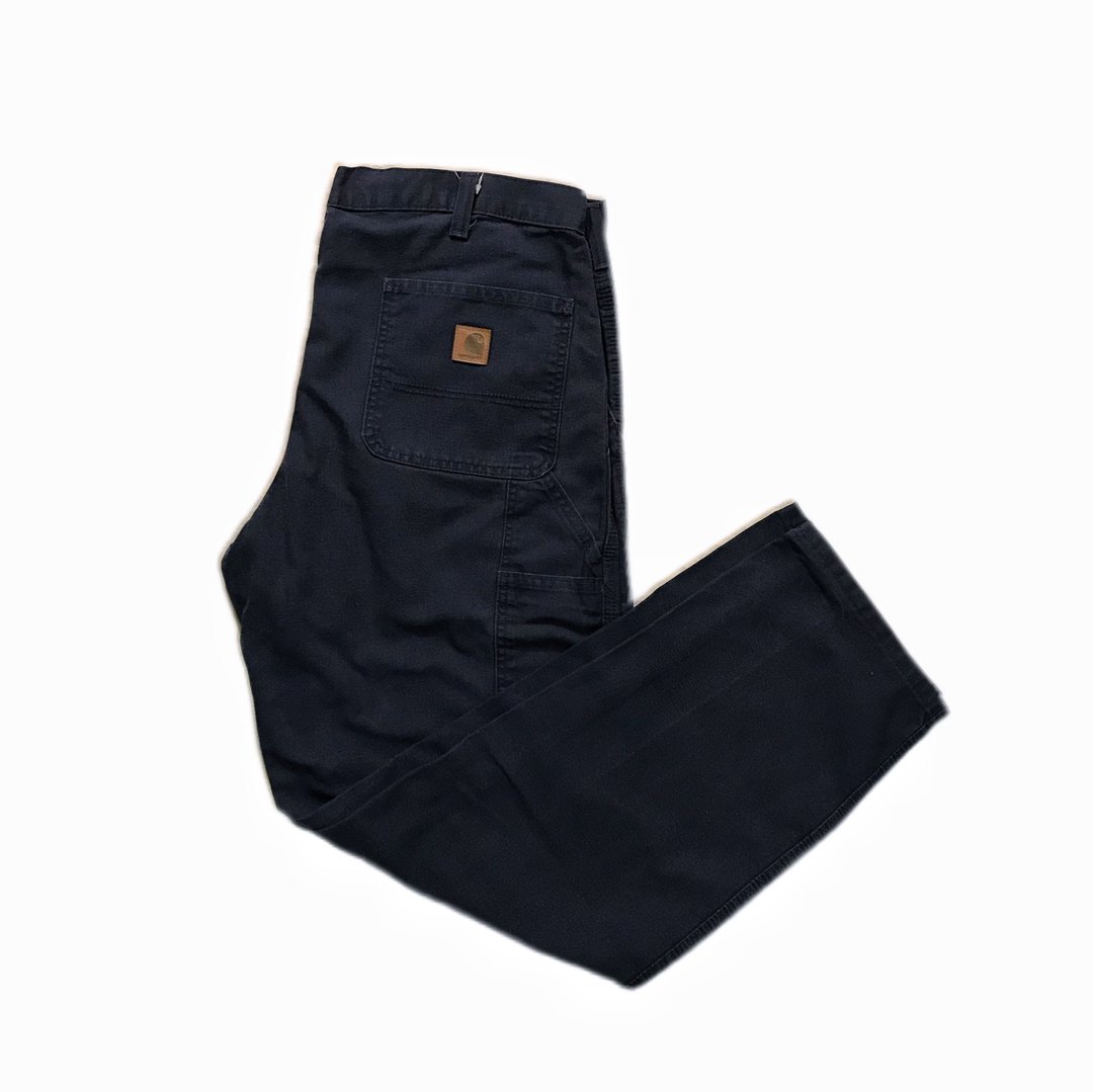 Vintage Carhartt Black Workwear Pants 古着卡哈黑色工装裤 - 男士长裤 - 其他材质 黑色
