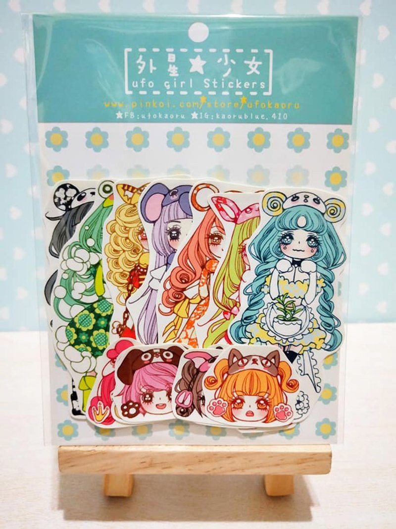 动物女孩－贴纸组(13入) - 贴纸 - 纸 绿色