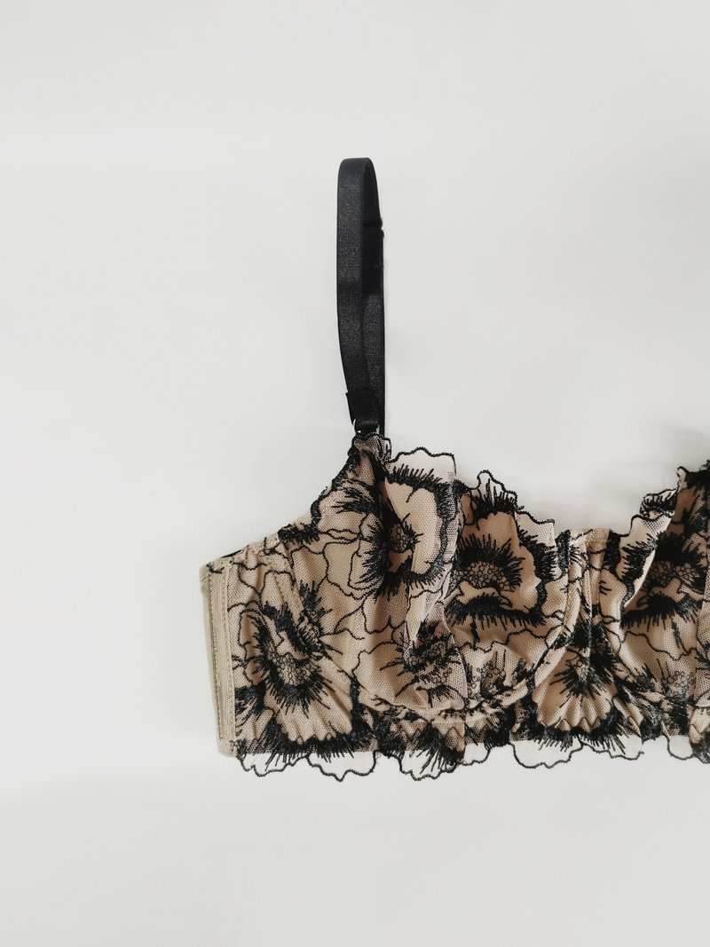 缇花蕾丝内衣 - 性感内衣 - 蕾丝内着 - 钢圈连体式内衣 - 女士内衣裤 - 聚酯纤维 多色