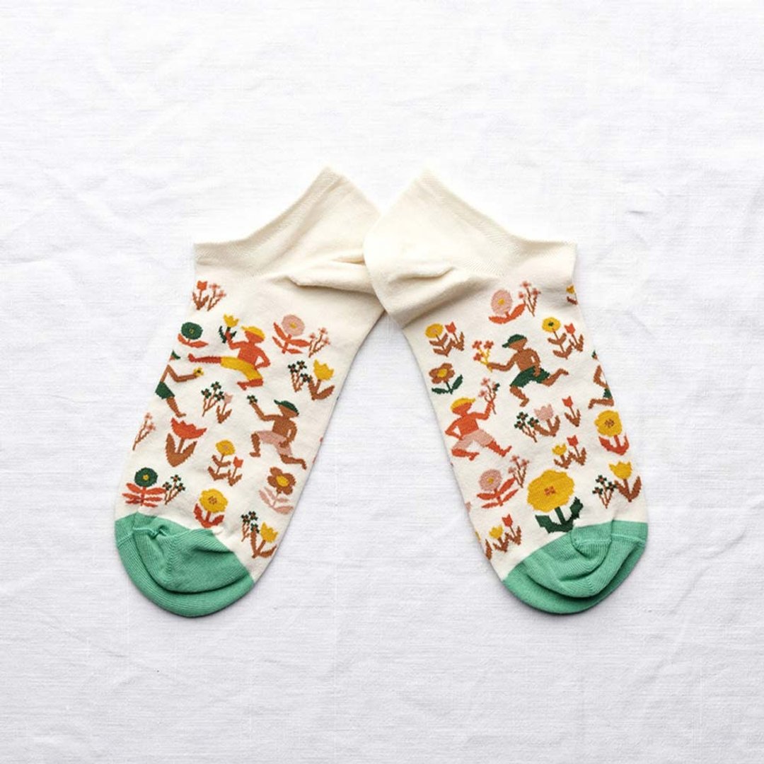 Bonne Maison 花间舞者 踝袜 - 袜子 - 棉 白色