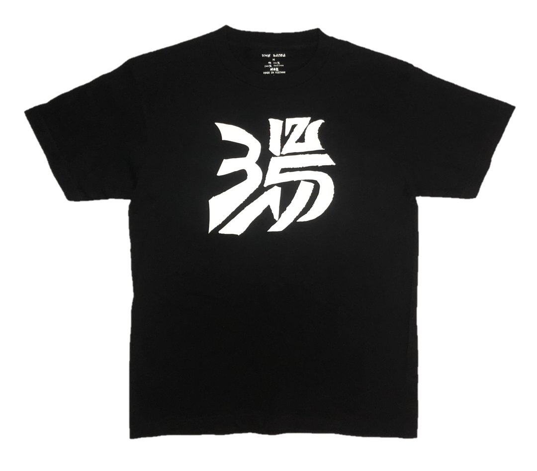 THE RICES 印花圆领短袖T恤/黑色 - 男装上衣/T 恤 - 棉 黑色