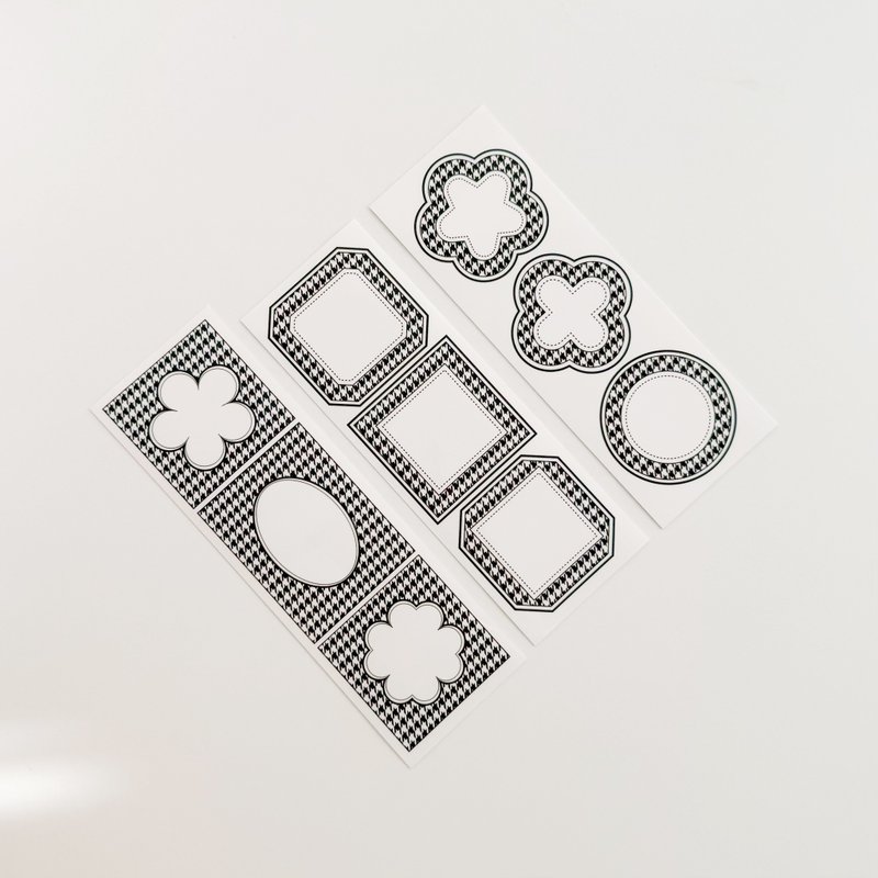 千鸟格纹 仿和纸印刷透光贴纸 - 贴纸 - 纸 