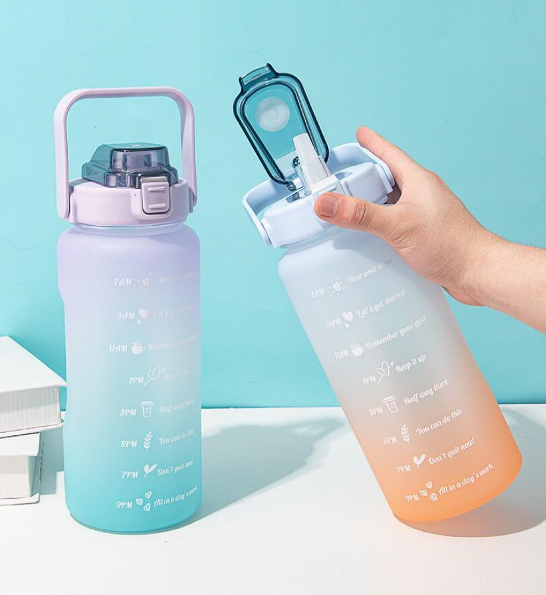 渐变彩色磨砂特大水樽 - 2000ml - 水瓶/水壶 - 塑料 