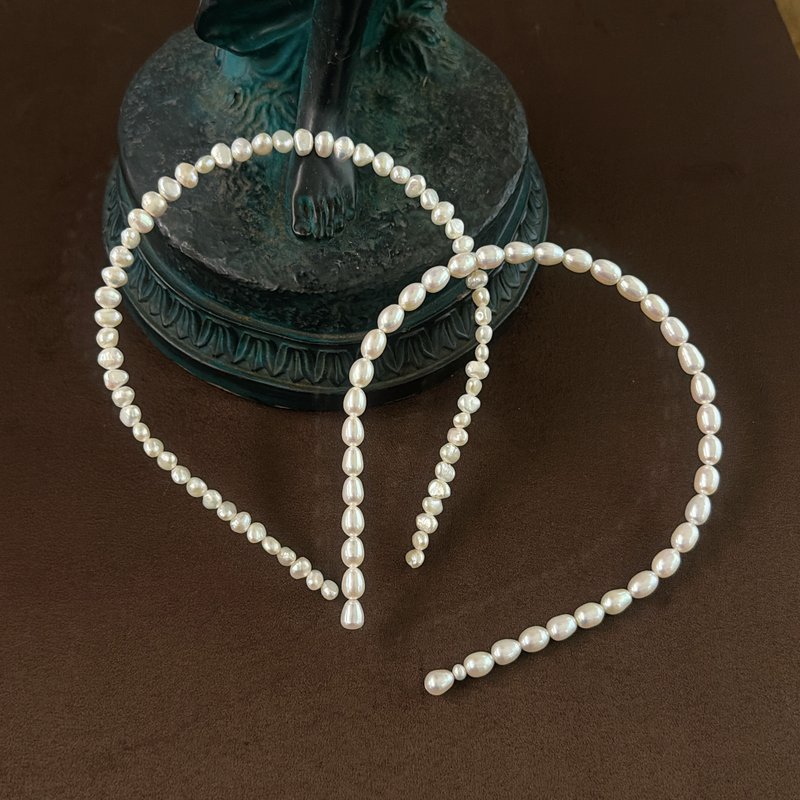 PJ 淡水珍珠发箍 - 发带/发箍 - 珍珠 