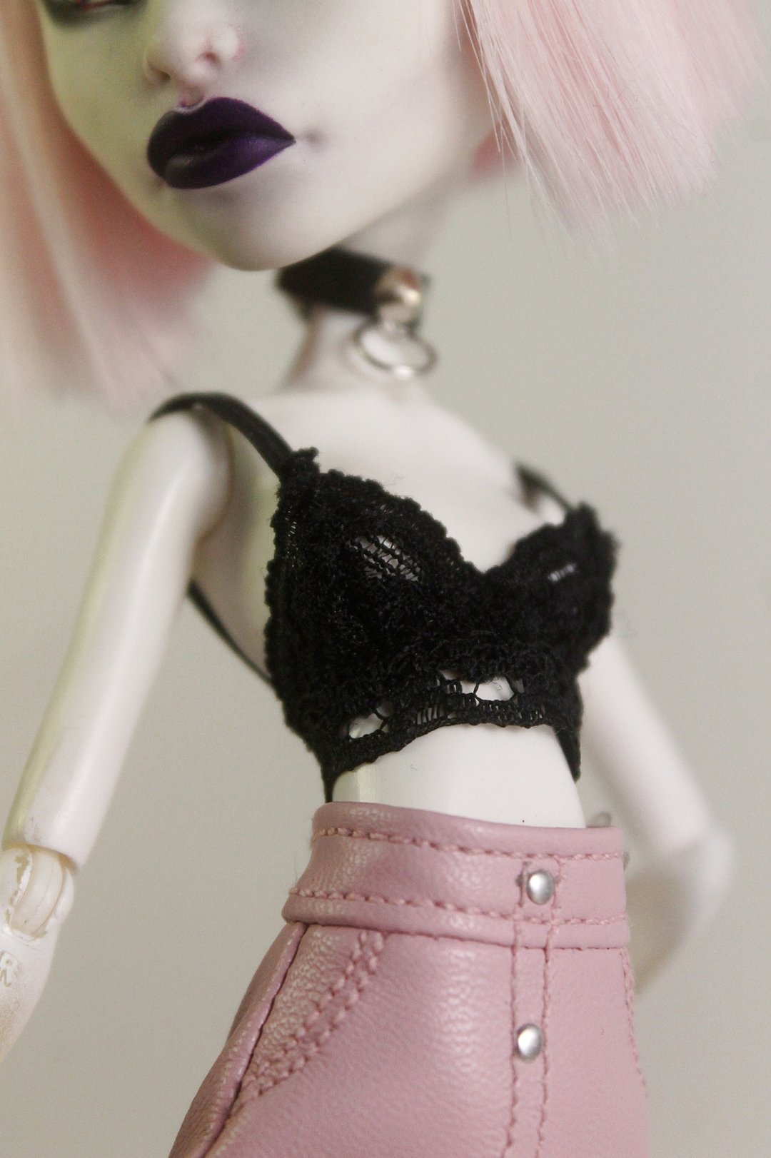 Black lace bra for Monster High doll, Monster High clothes, Lace bra for doll - 玩偶/公仔 - 其他材质 黑色