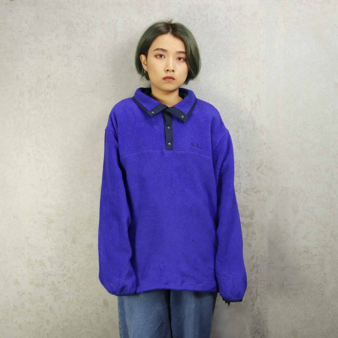 Tsubasa.Y 古着屋 001 L.Lbean蓝色抓绒上衣 ,抓绒衣 保暖 外套 - 男装上衣/T 恤 - 其他人造纤维 
