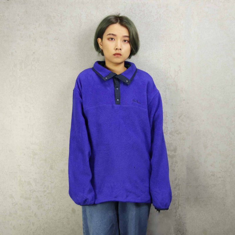Tsubasa.Y 古着屋 001 L.Lbean蓝色抓绒上衣 ,抓绒衣 保暖 外套 - 男装上衣/T 恤 - 其他人造纤维 