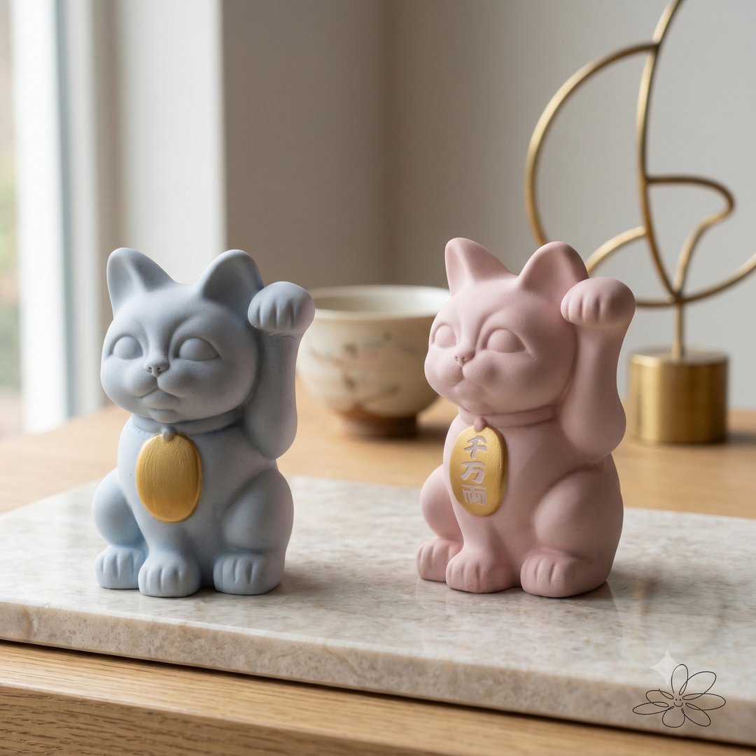 | woohuang | 水泥材质 |  超可爱三寸 彩色招财猫 - 玩偶/公仔 - 水泥 黑色