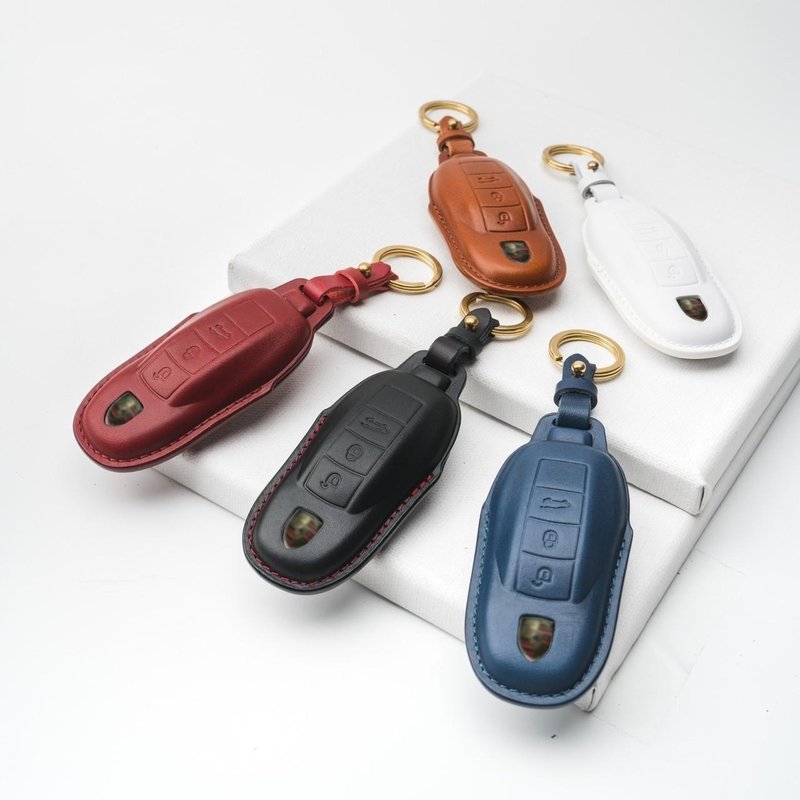 PORSCHE 991 911 718 GTS Macan Cayenne 保时捷 钥匙皮套 钥匙圈 - 钥匙链/钥匙包 - 真皮 