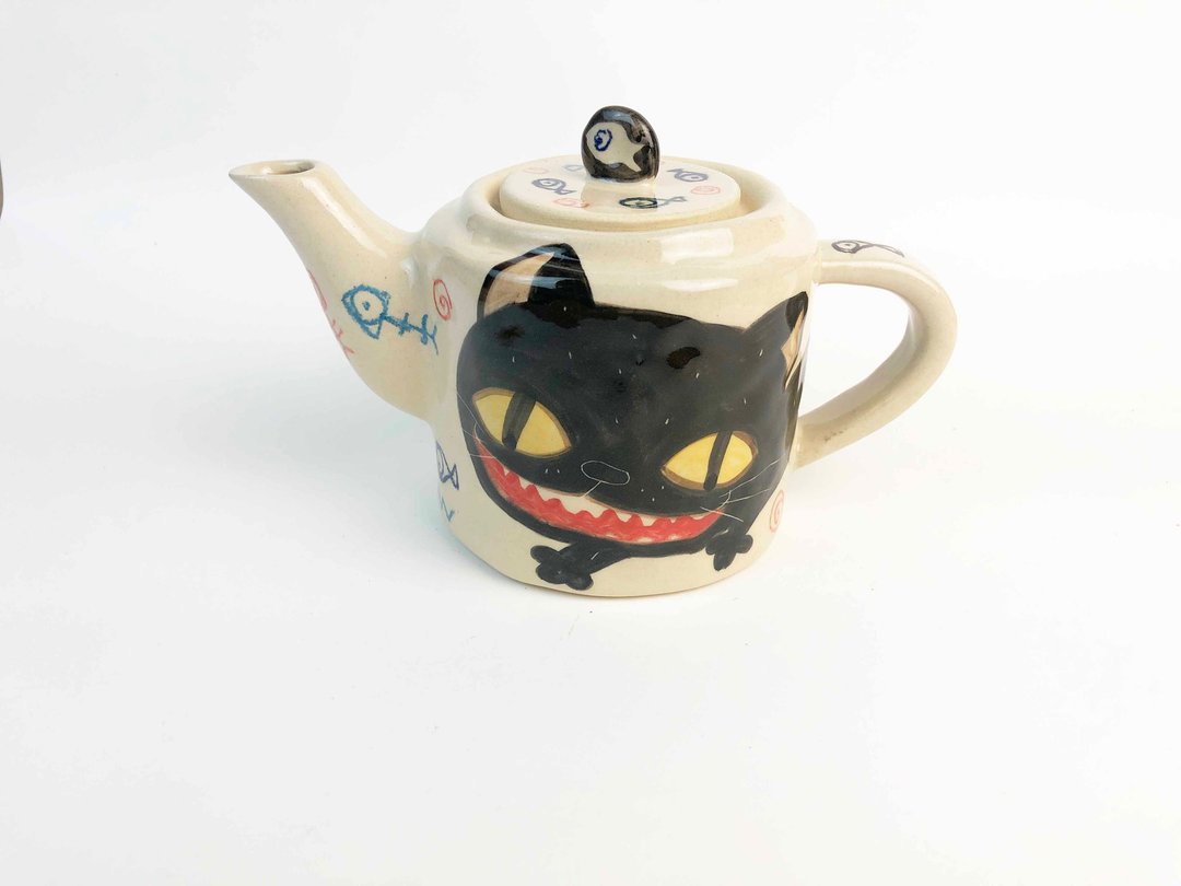 Nice Little Clay 彩绘茶壶 快乐黑猫 0601-05 - 茶具/茶杯 - 陶 多色