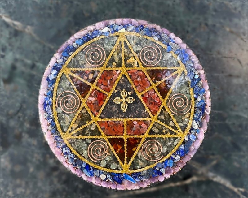 十字金刚杵奥刚能量充电盘 | 密宗 | 冥想静心 | 提高频率 - 摆饰 - 水晶 多色