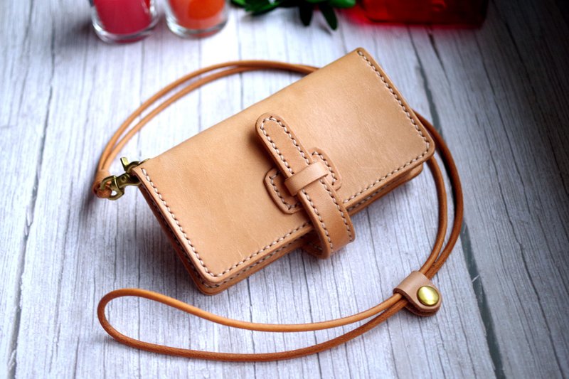 兼容所有型号皮革智能手机壳肩带 - 侧背包/斜挎包 - 真皮 