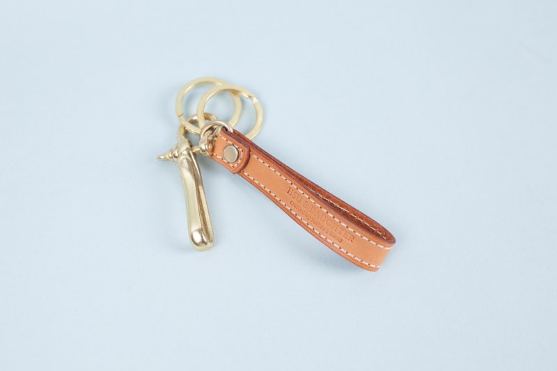 黄铜钥匙圈 | 皮革订制 | 定制打字 | 吊饰 | 真皮 | 礼物 - 钥匙链/钥匙包 - 真皮 