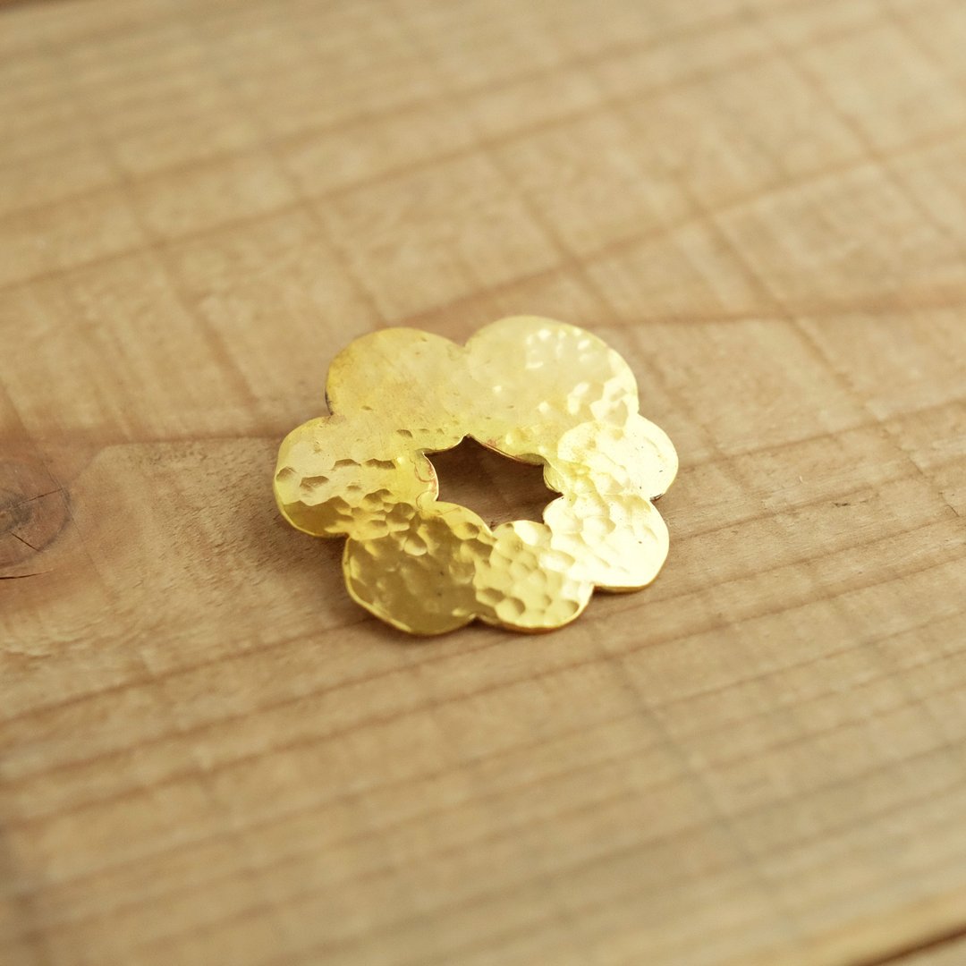× brass brooch mokumoku B011-2 - 胸针 - 其他金属 金色