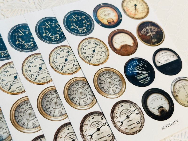 sensiary 复古圆形仪表板贴纸 - 卡片/明信片 - 纸 