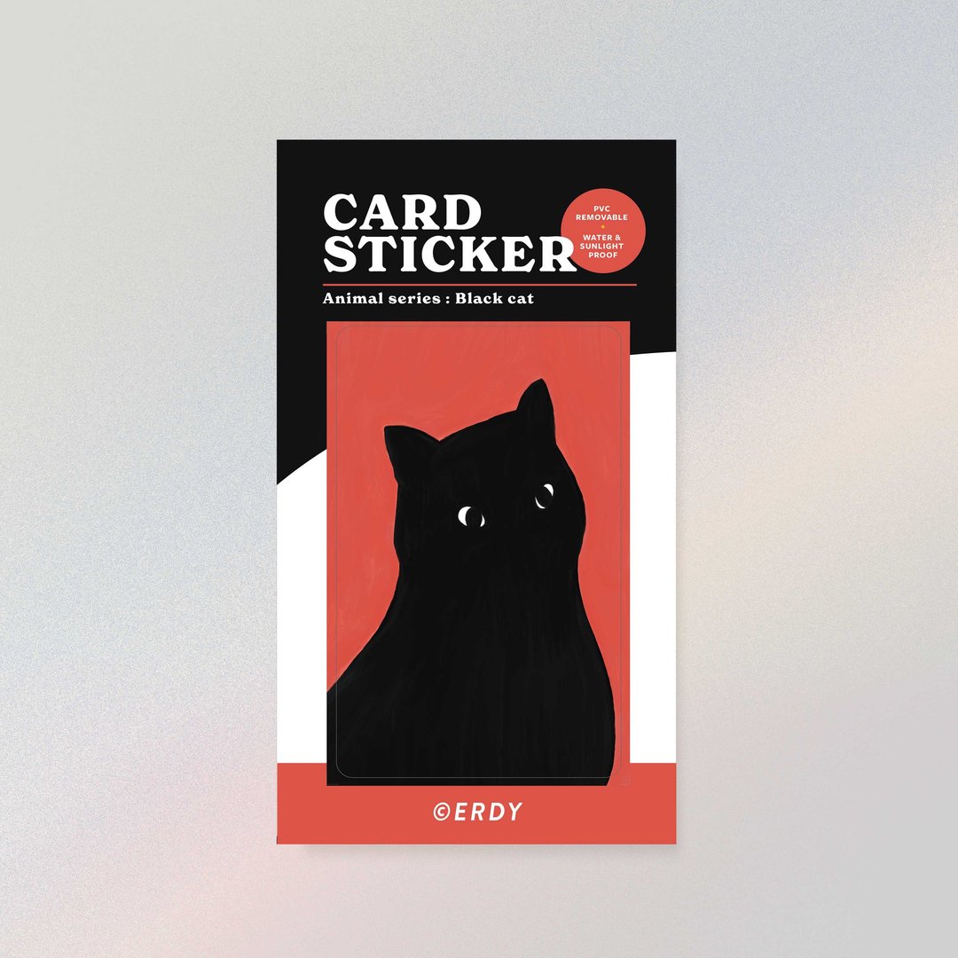 卡片贴纸 | 黑猫 - 贴纸 - 纸 红色