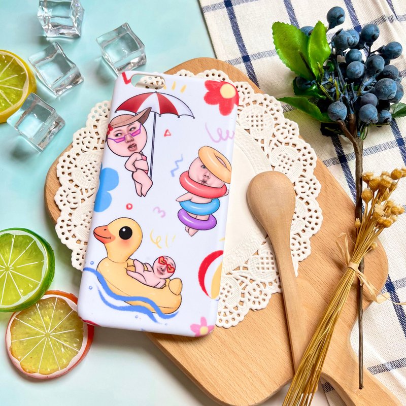 white :: funny face on the beach collection - 手机壳/手机套 - 塑料 白色