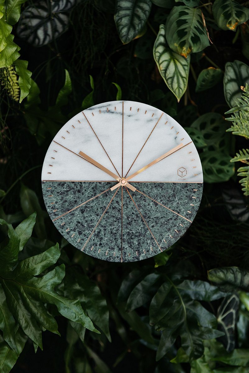 【奇钰家居】一片大理石钟风格家居饰品蛇纹石 - 时钟/闹钟 - 石头 白色