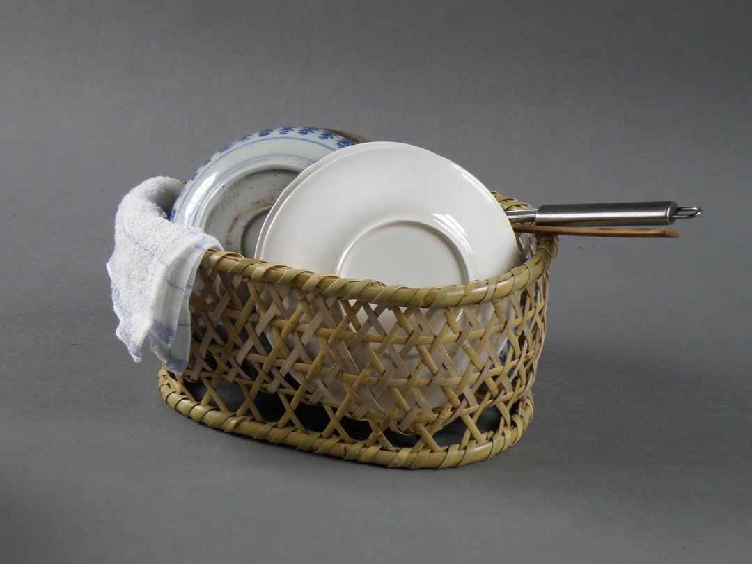 Roots bamboo Life tools Eco life Dish drainer Oval bowl 籠 Small - 收纳用品 - 竹 绿色