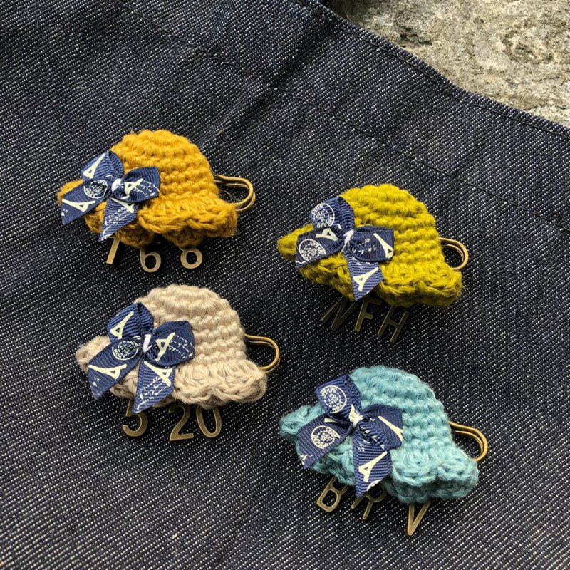 钩织工艺。夏日风情帽别针 - 徽章/别针 - 棉．麻 橘色