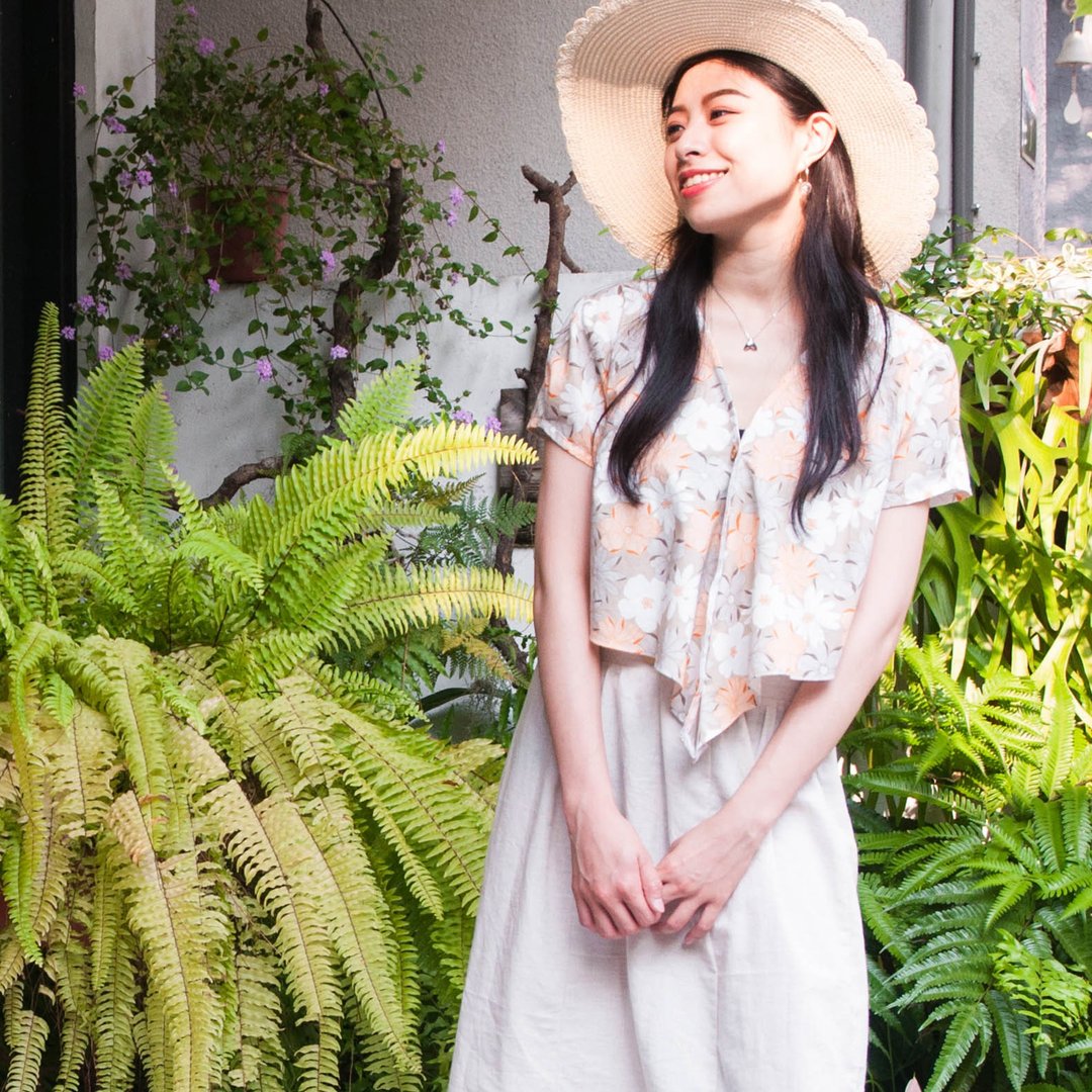 沐煦:短版波浪花衬衫 - 女装上衣 - 棉 多色