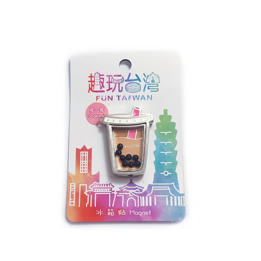 Ruyi 趣玩台湾冰箱贴/磁铁 - 珍珠奶茶 (粉红) - 冰箱贴/磁贴 - 其他金属 银色