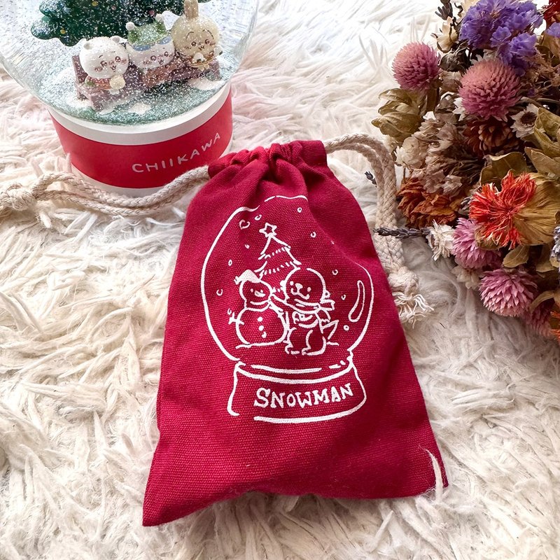 Shine原创可爱水獭圣诞节收纳袋束口袋 - 零钱包 - 棉．麻 