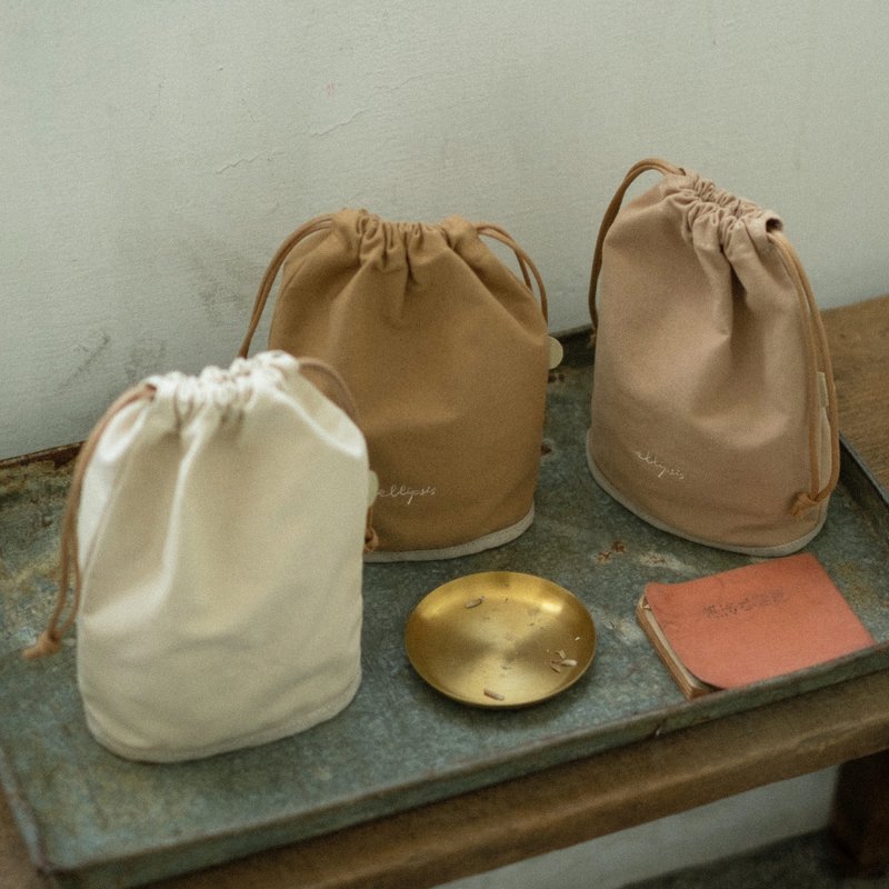 有底分层束口袋 - 束口袋双肩包 - 棉．麻 多色