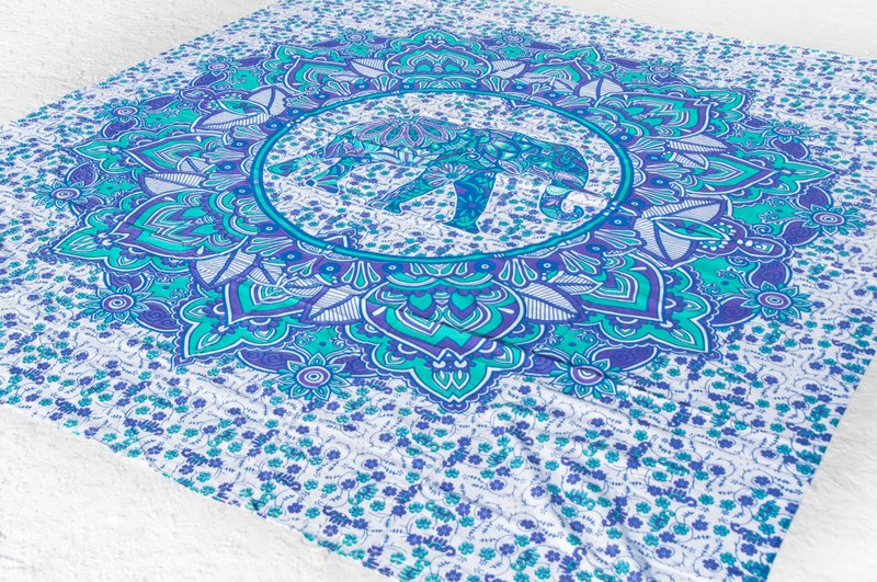 印度花朵纯绵双人床单 曼陀罗图腾渲染床单布料-大象世界mandala - 摆饰 - 棉．麻 多色