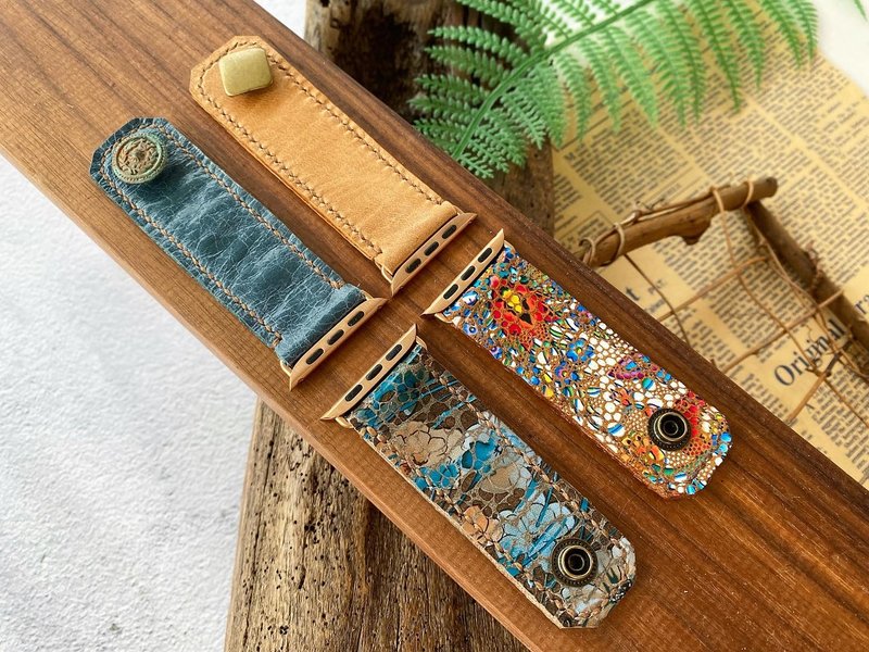 定制化礼物 美学感系列 手缝单圈Apple Watch纽约街头风羊革表带 - 表带 - 真皮 多色