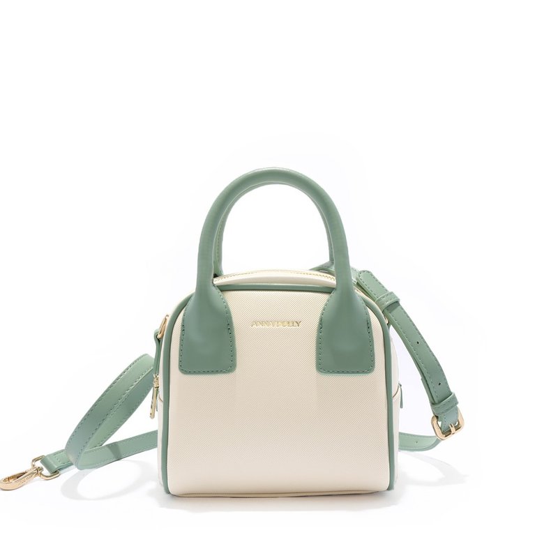 迷你保龄球提包 白配绿 - 手提包/手提袋 - 人造皮革 多色