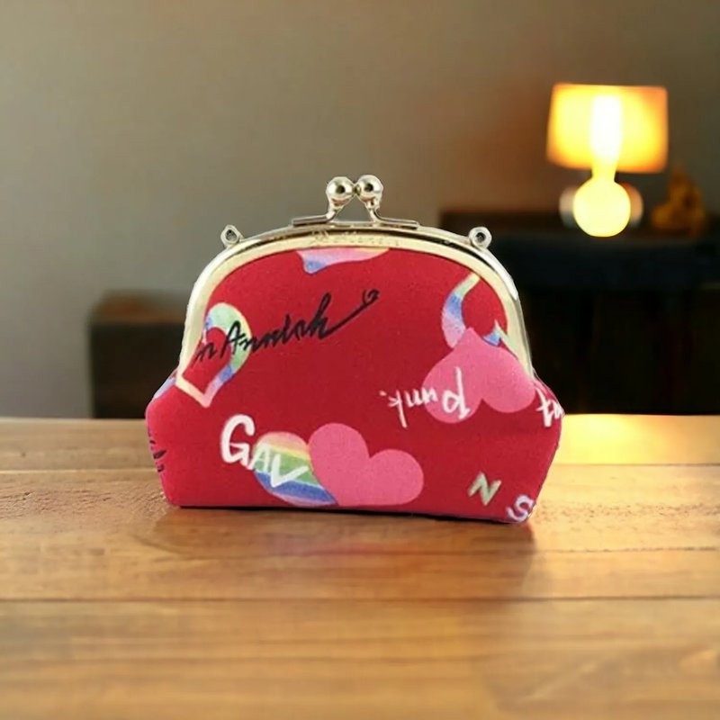 艾拉蔓手工圆框口金小废包-粉红甜心 - 零钱包 - 棉．麻 