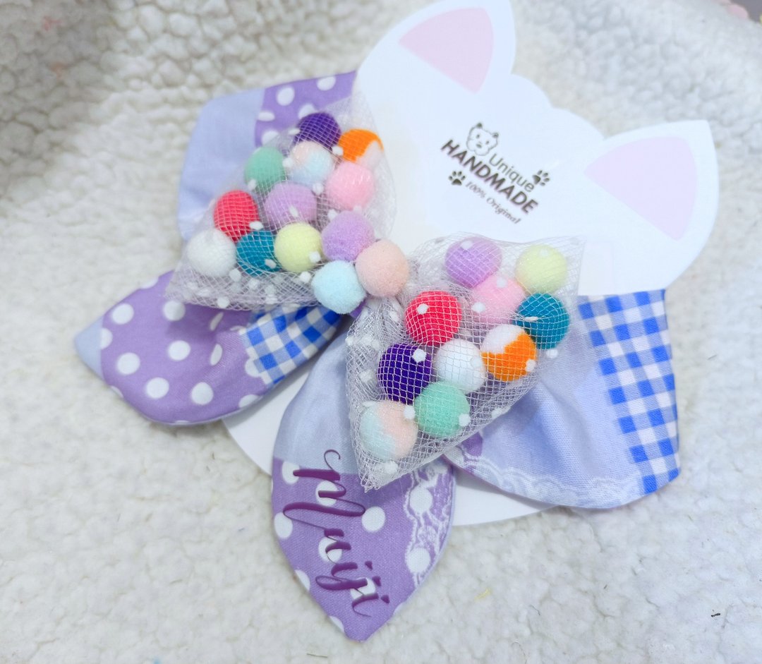 Pom Pom 煲呔 造型颈饰 颈项 collar - 衣/帽 - 棉．麻 粉红色