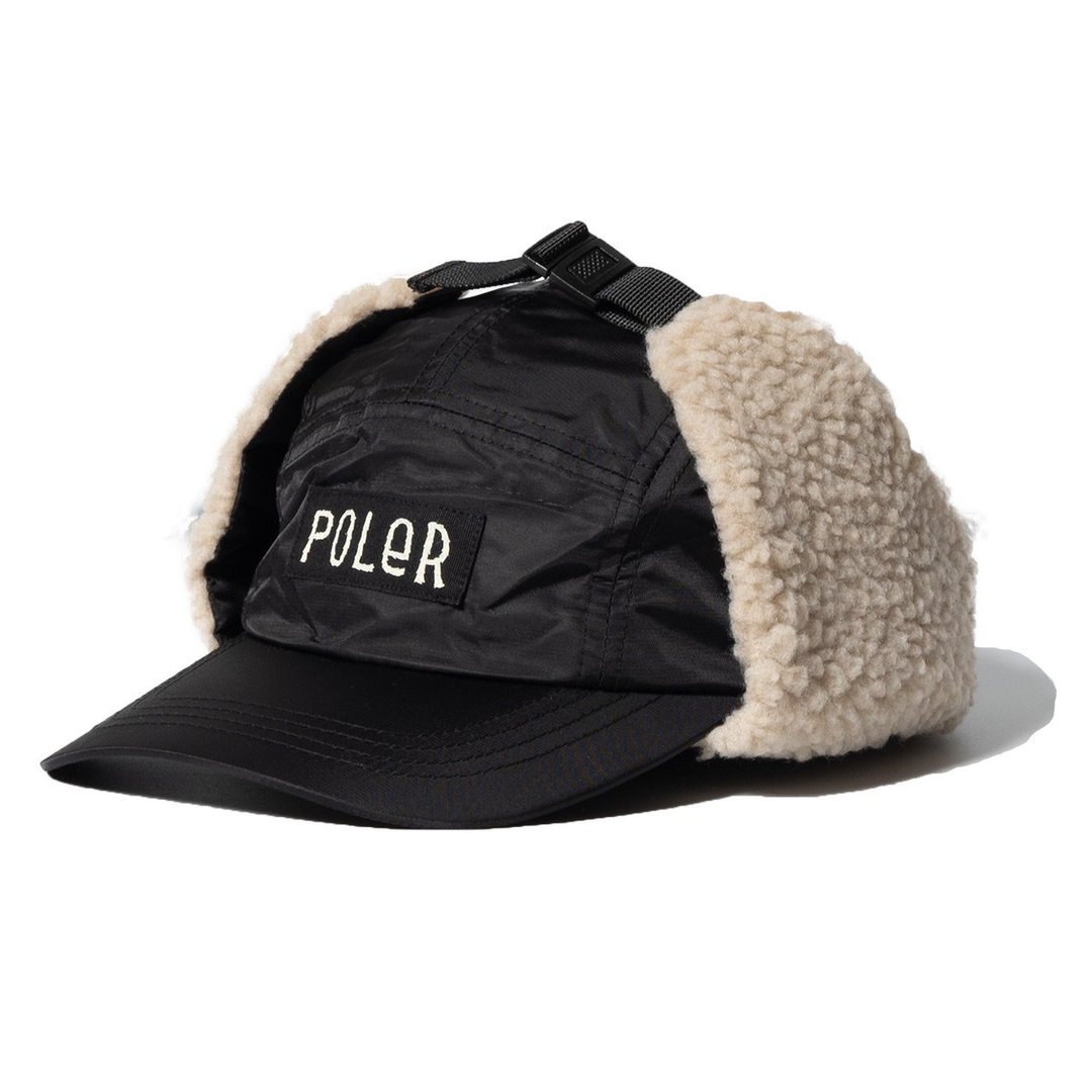 日本限定 POLER FLIGHT CAP 刷毛盖耳飞行帽 轻量遮耳帽 黑色 - 帽子 - 其他材质 黑色