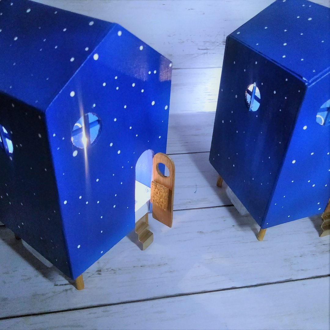 蓝星屋小夜灯小夜灯 - 灯具/灯饰 - 木头 蓝色
