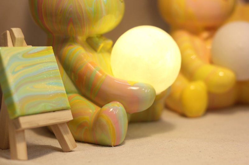 月亮流体兔(存钱筒小夜灯)•文化币•新竹手作x中秋礼物x情侣体验 - 插画/绘画/写字 - 颜料 