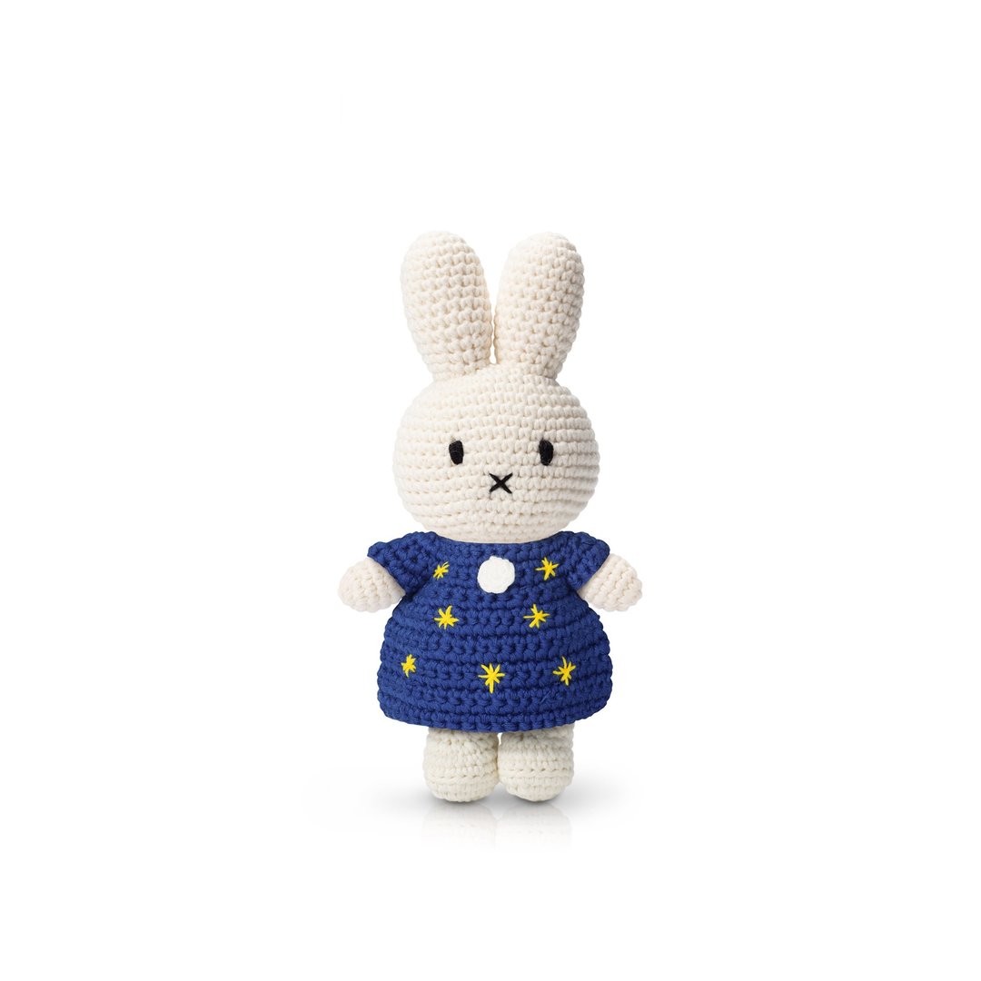 荷兰 Just Dutch | Miffy 米飞兔和她的梵谷星空洋装 - 玩偶/公仔 - 棉 蓝色