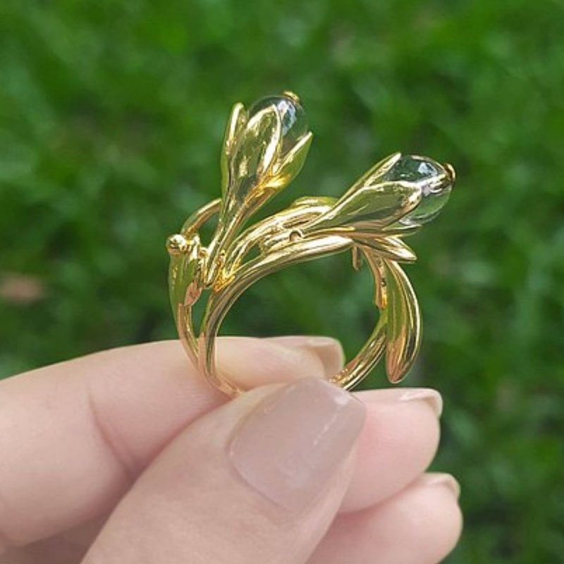 【雙11折扣】Silver Quartz ring, Quartz ring, adjustable ring ,drop ring - 戒指 - 纯银 