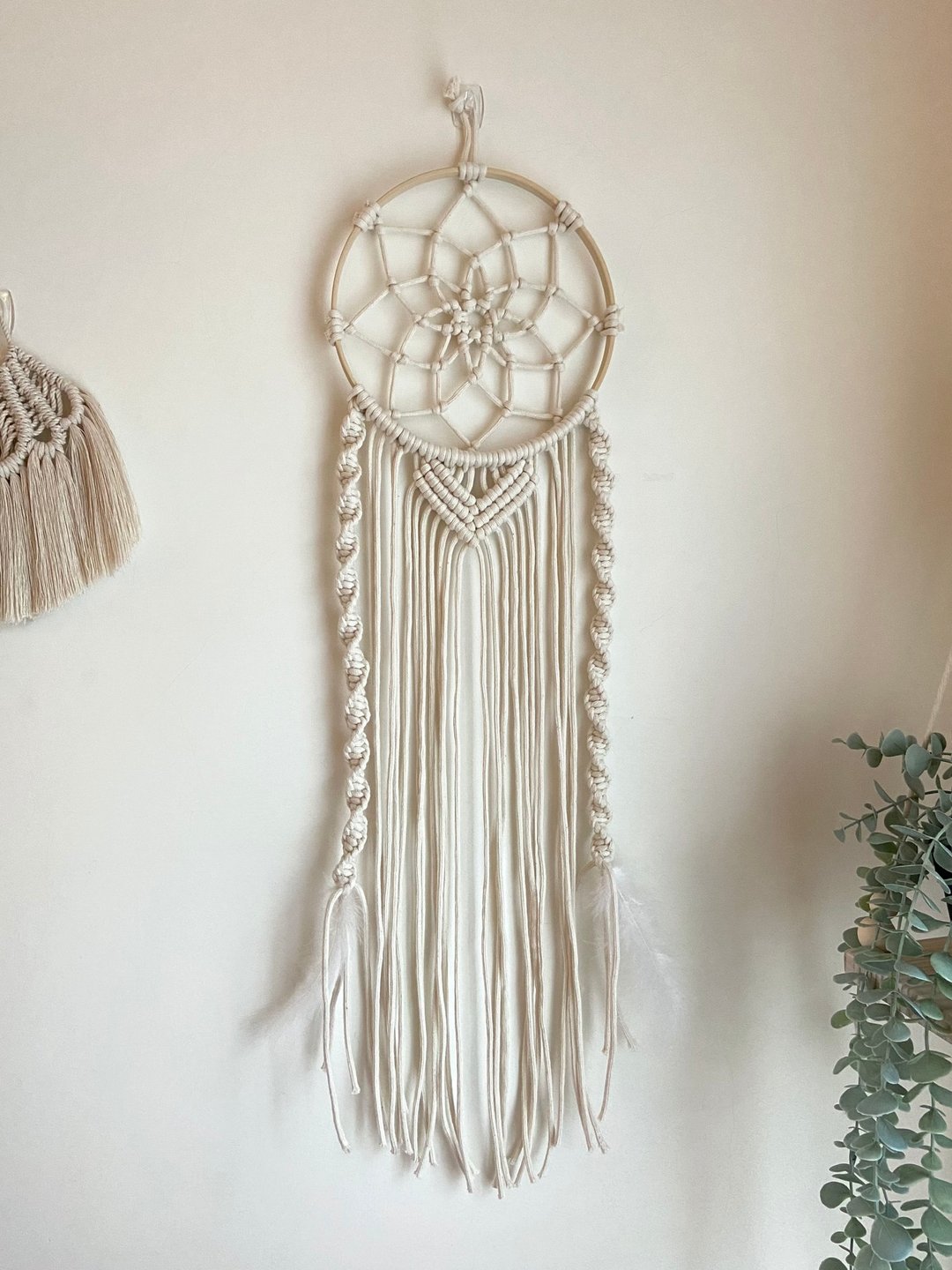 Macrame 手工编织波希米亚竹圈捕梦网 Dream catcher - 摆饰 - 棉 
