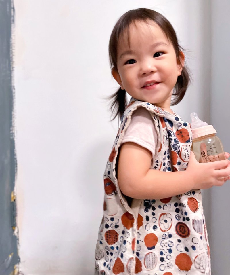 刺绣手作防踢被_绀橙和韵 - 童装上衣 - 棉．麻 橘色